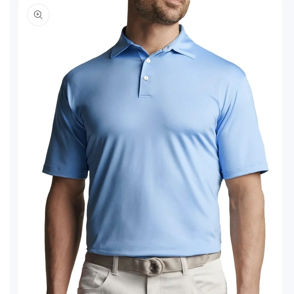 Peter Millar Men's Cottage Solid Performance Polo Shirt Blue‎ XXL